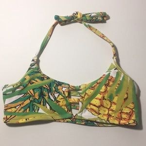Midori Bikinis Tropical Print Halter Bikini Top